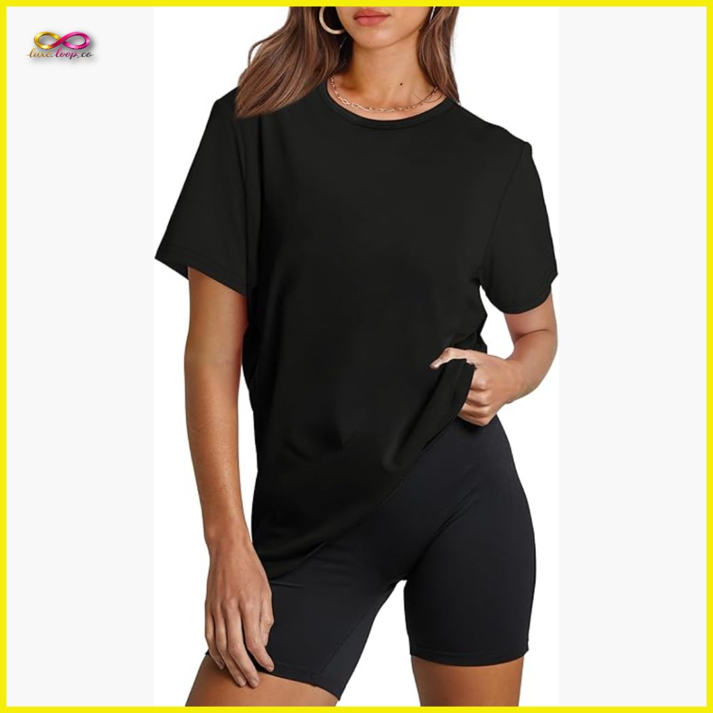 Loose Fit Quick Dry Workout Tee Upf 50+ Breathable Yoga Running Top